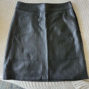 Loft Black Leather Skirt